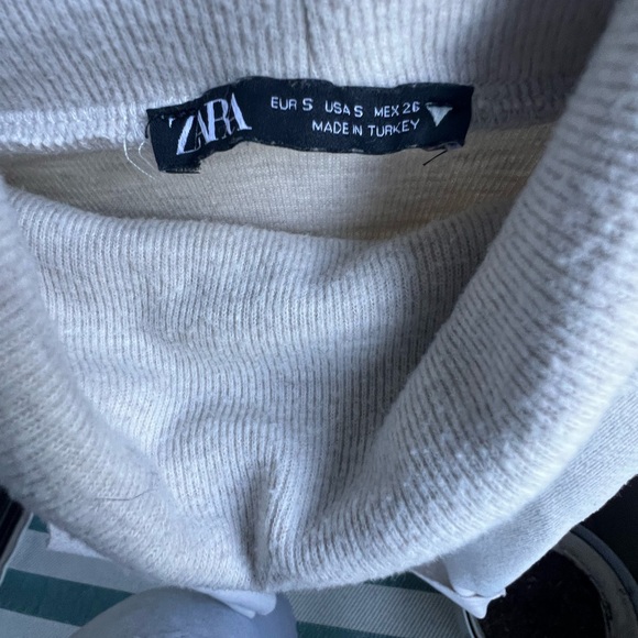 Zara Grey Sleeveless Turtleneck Knit Top Minimalist Summer Office Chic Size S - Picture 13 of 13